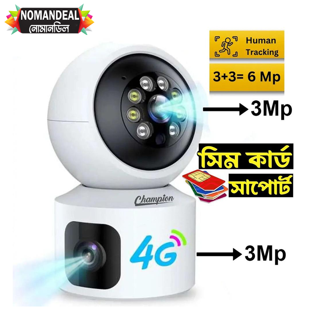 4G Sim System 3+3=6mp Champion C10 Double lens Camera