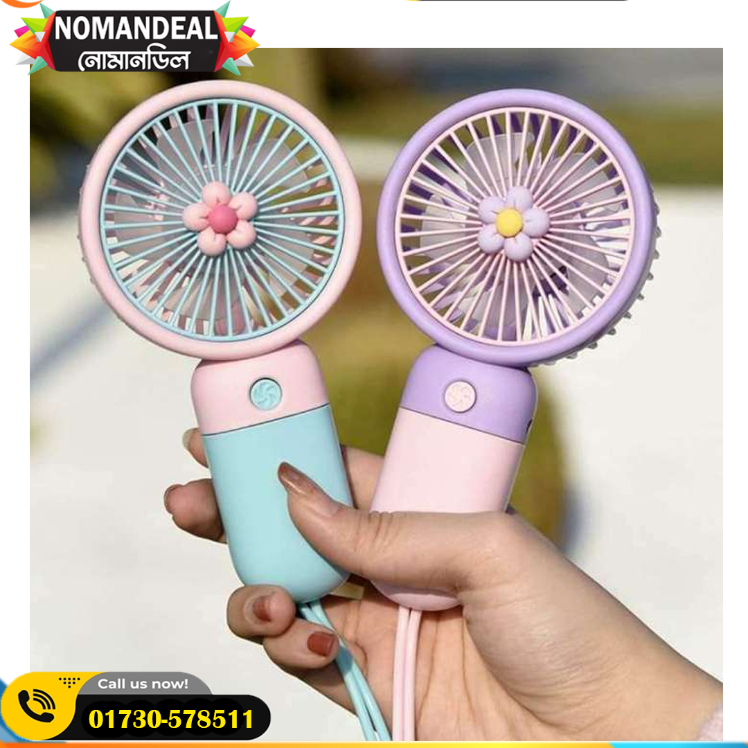 USB Mini Handheld Wind Power Fan With Portable Phone Holder Student Office