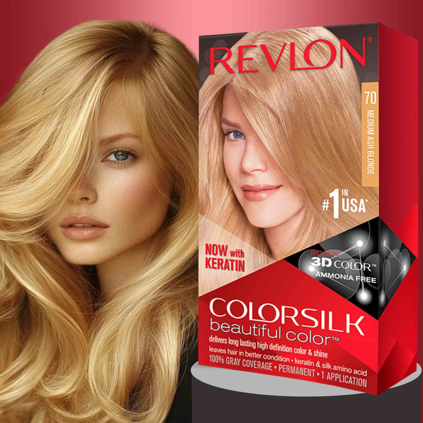 Revlon Colorsilk Beautiful Hair Color 70 Medium Ash Blonde