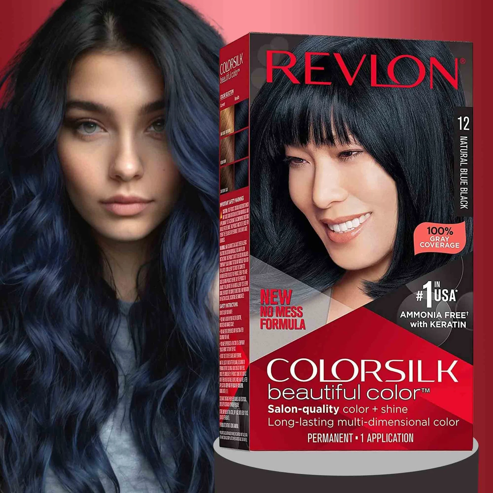 Revlon Colorsilk Beautiful Hair Color – 12 Natural Blue Black