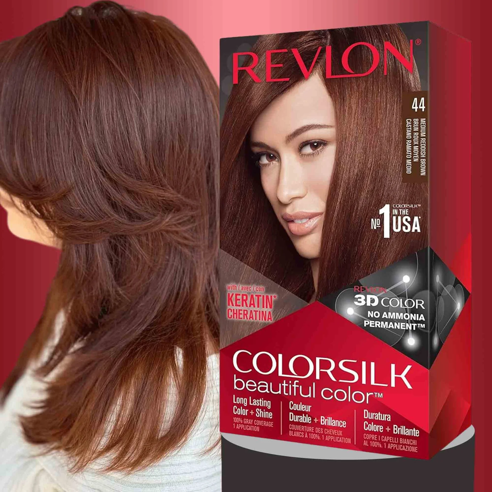 Revlon Colorsilk Beautiful Hair Color 44 Medium Reddish Brown