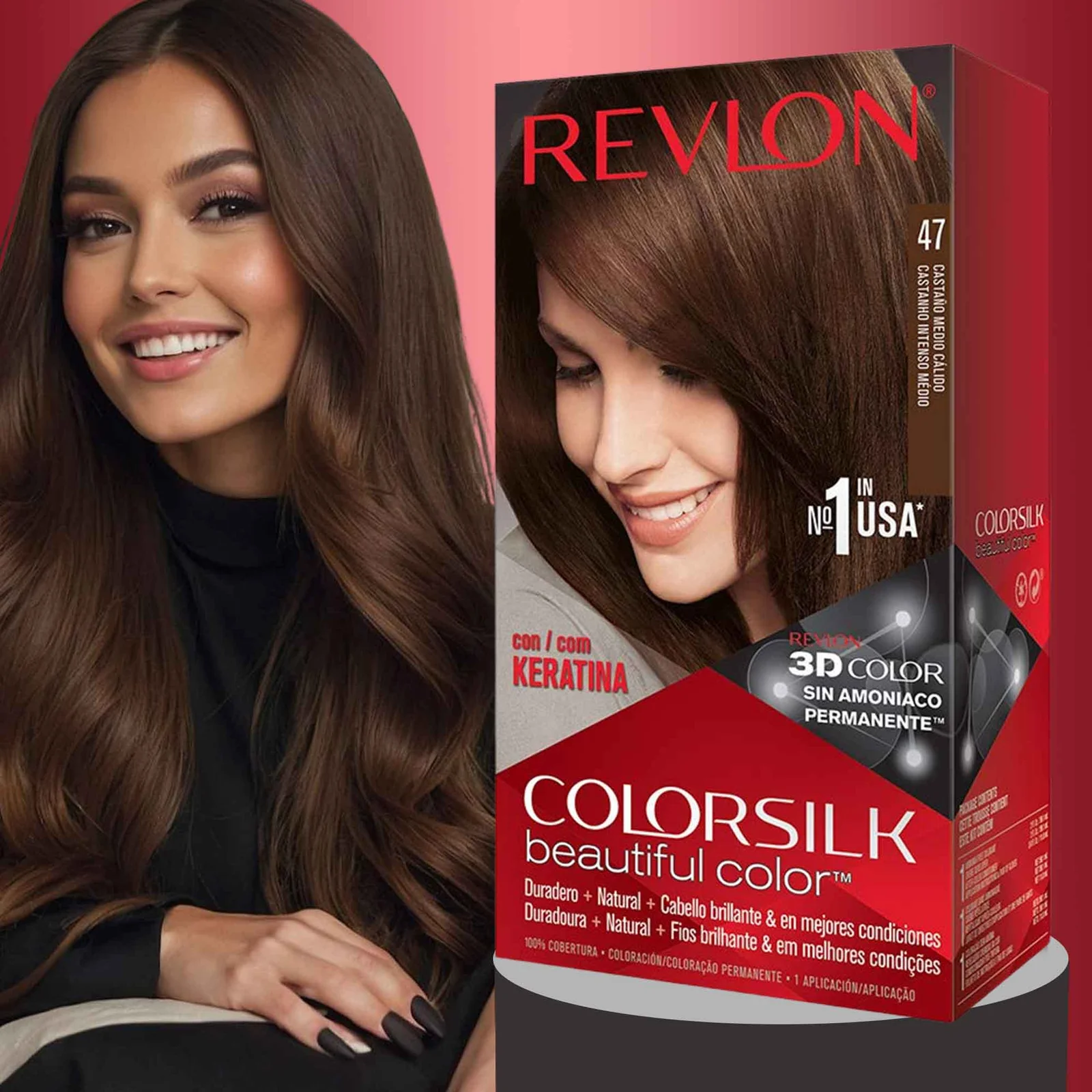 Revlon Colorsilk Beautiful Hair Color 47 Medium Rich Brown