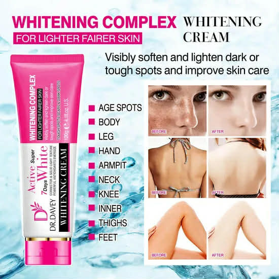 DR.DAVEY Active Super Whitening Cream Skin Lightening Cream for Dark Skin Brightening & Moisturizes for Body Face